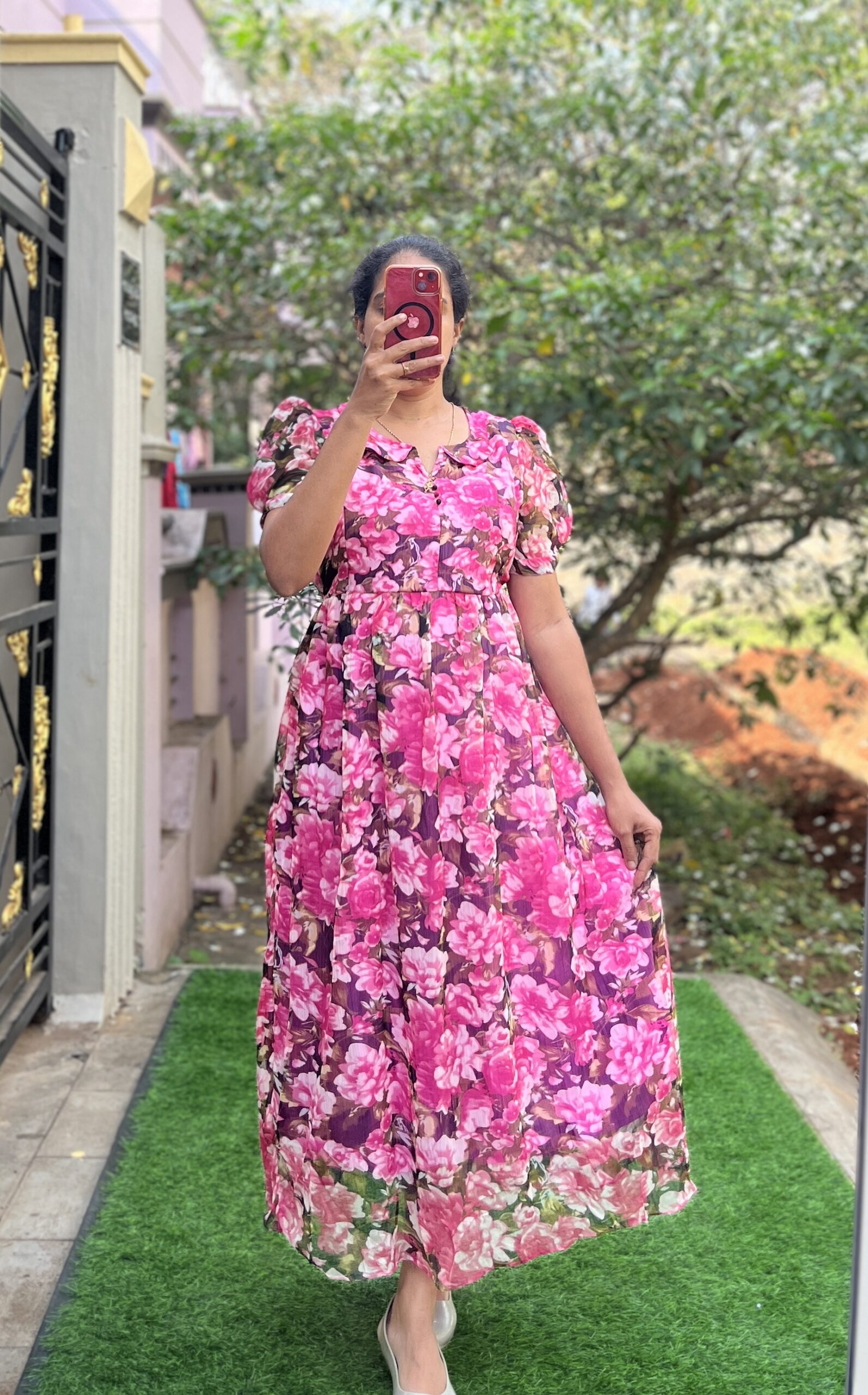 Georgette Maternity/Feeding kurti - Peterpan - pinkDahlia