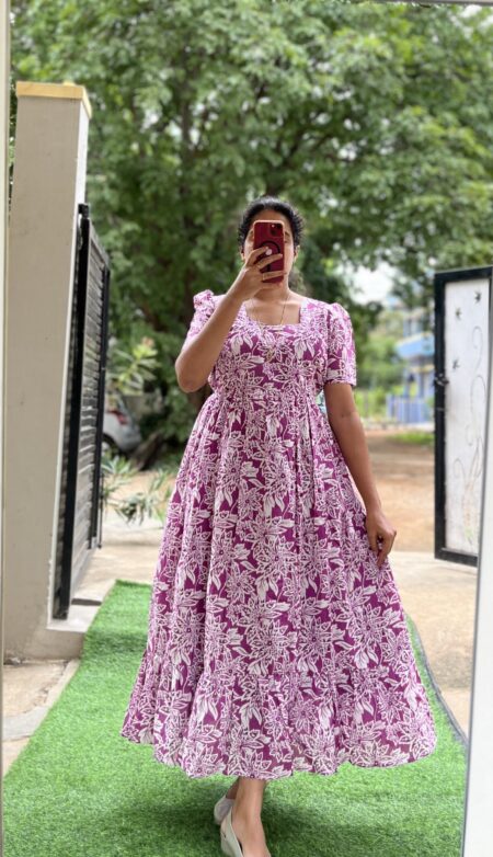 Cotton Maternity/Feeding kurti - SS - Cotton Red Allover