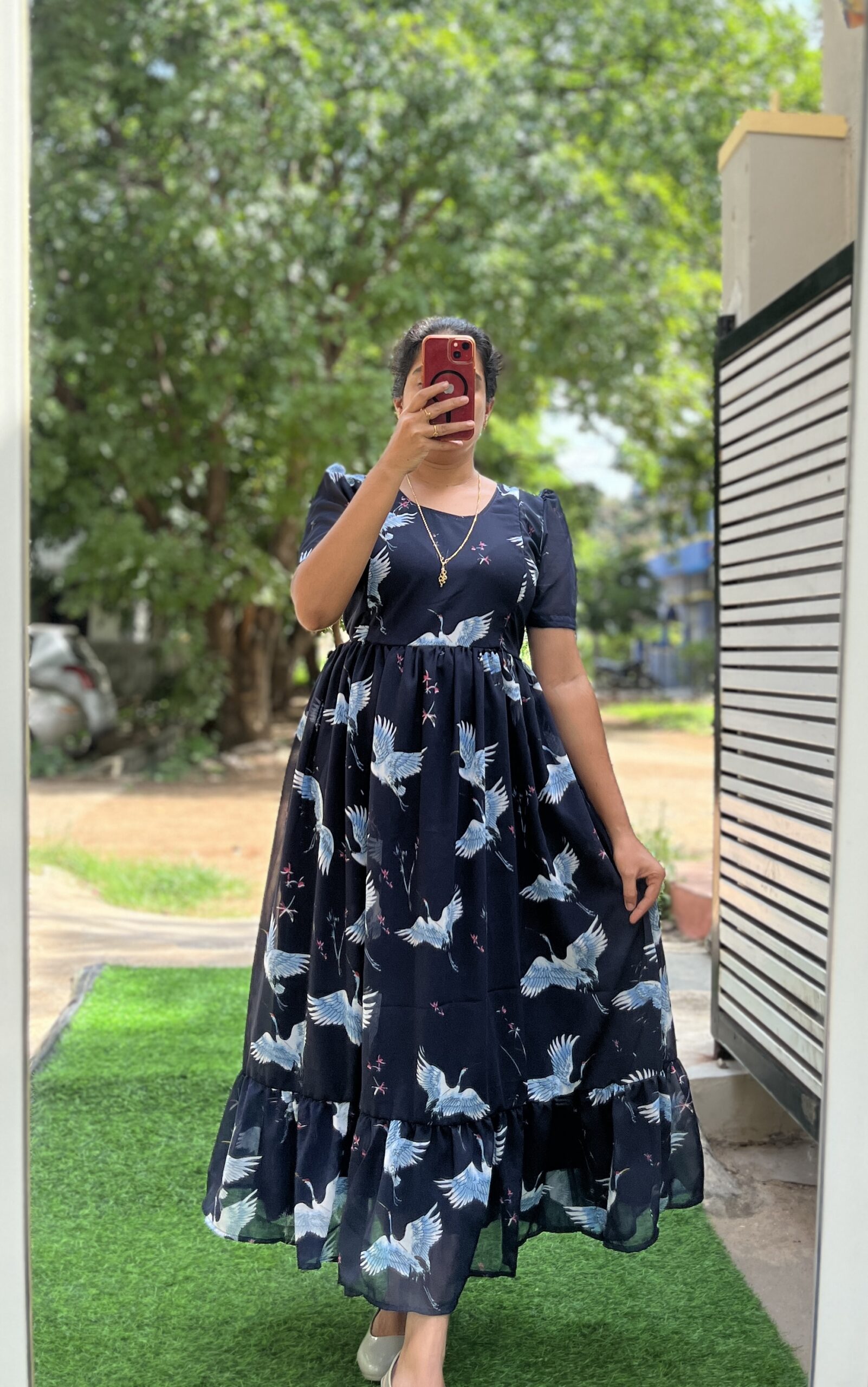 Georgette Maternity/ Feeding Maxi - 2tier - Bird