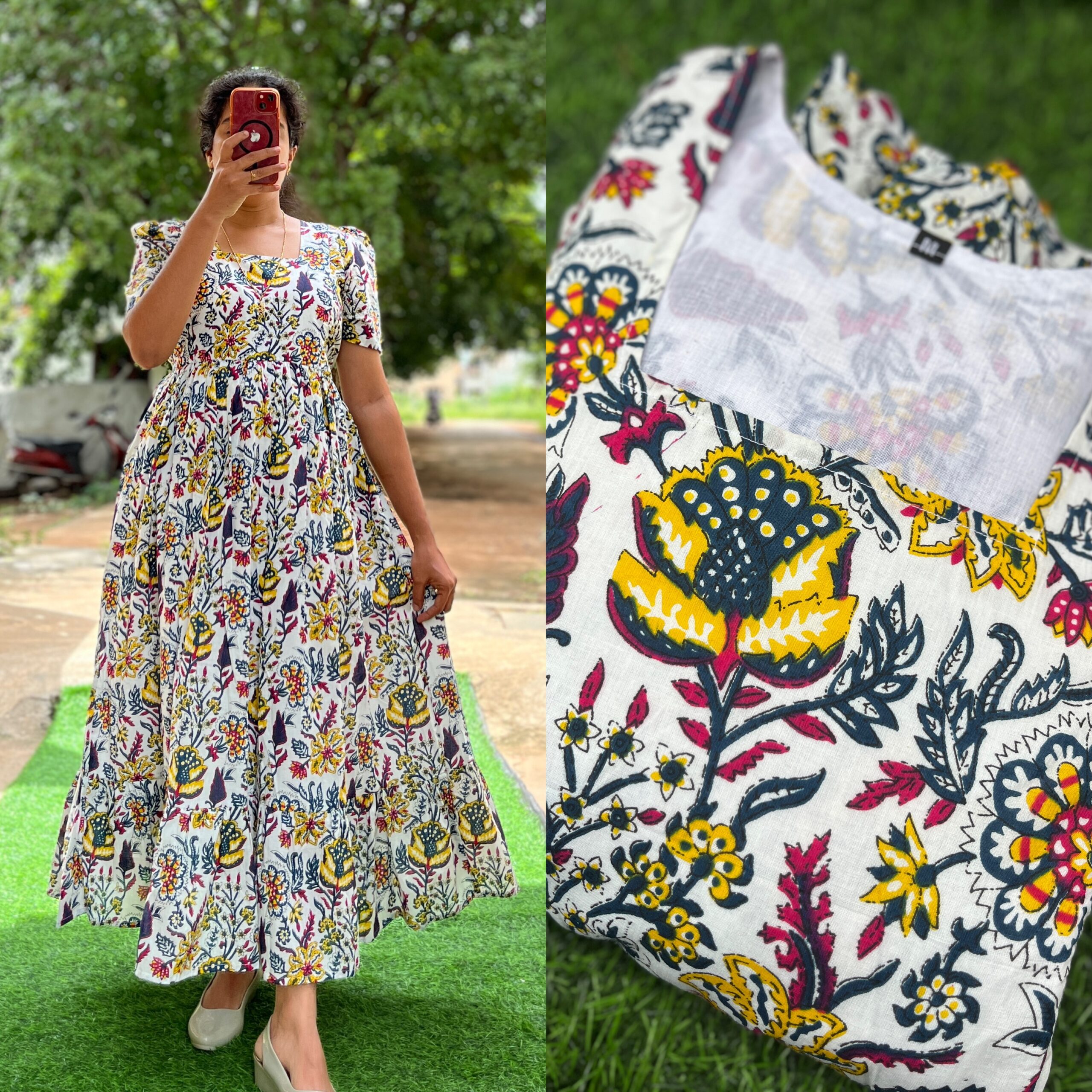 Cotton Maternity/Feeding kurti - SS Floral - Image 2