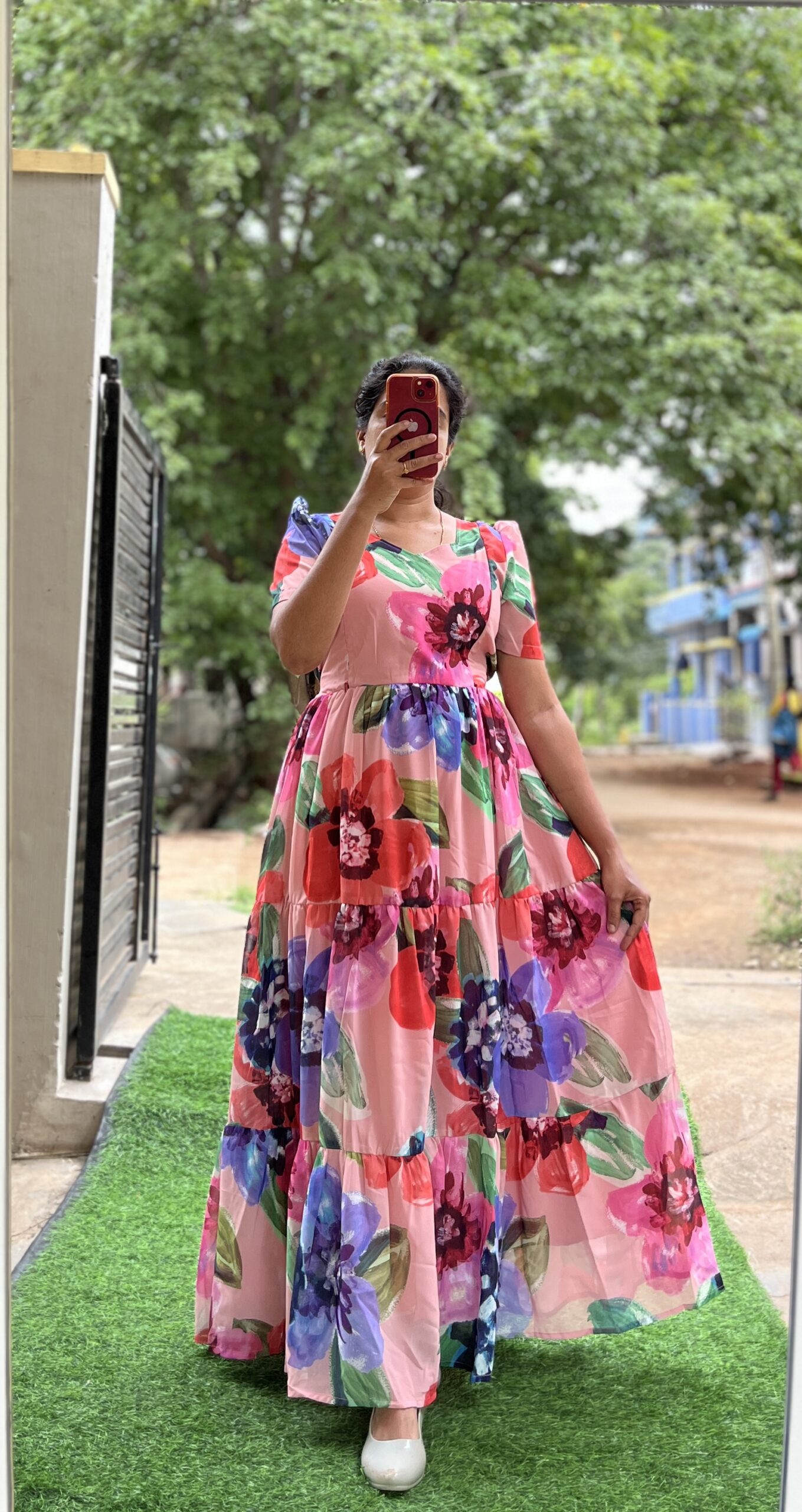 Georgette Maternity/ Feeding Maxi - 3tier - Reena