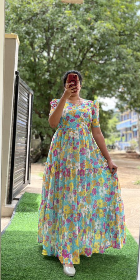 Georgette Maternity/ Feeding Maxi - 3tier - Marigold