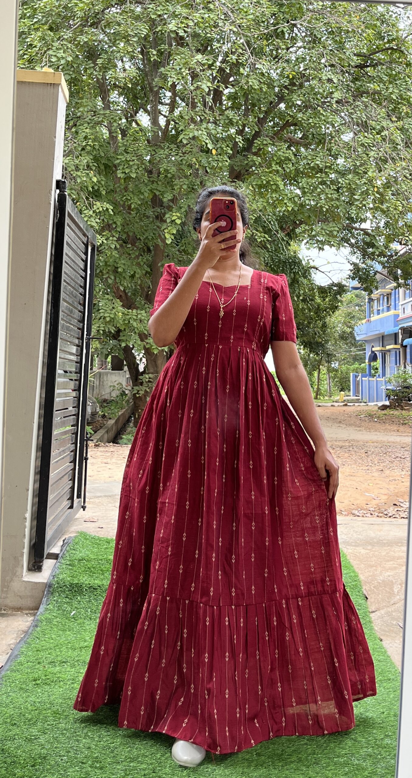 Maternity/Feeding kurti - Slubsilk Maroon