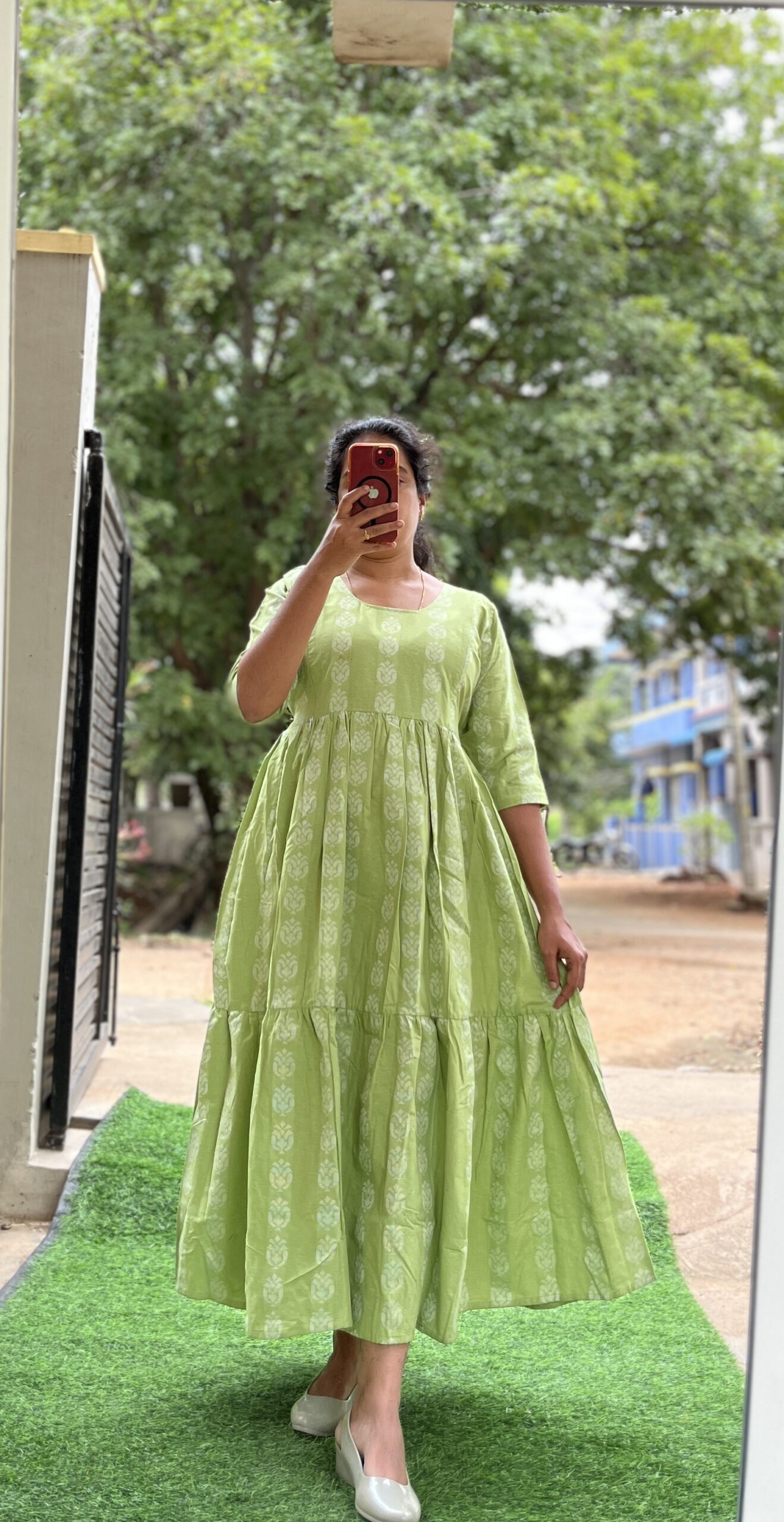 Cotton Maternity/Feeding kurti - Handloom Yellow