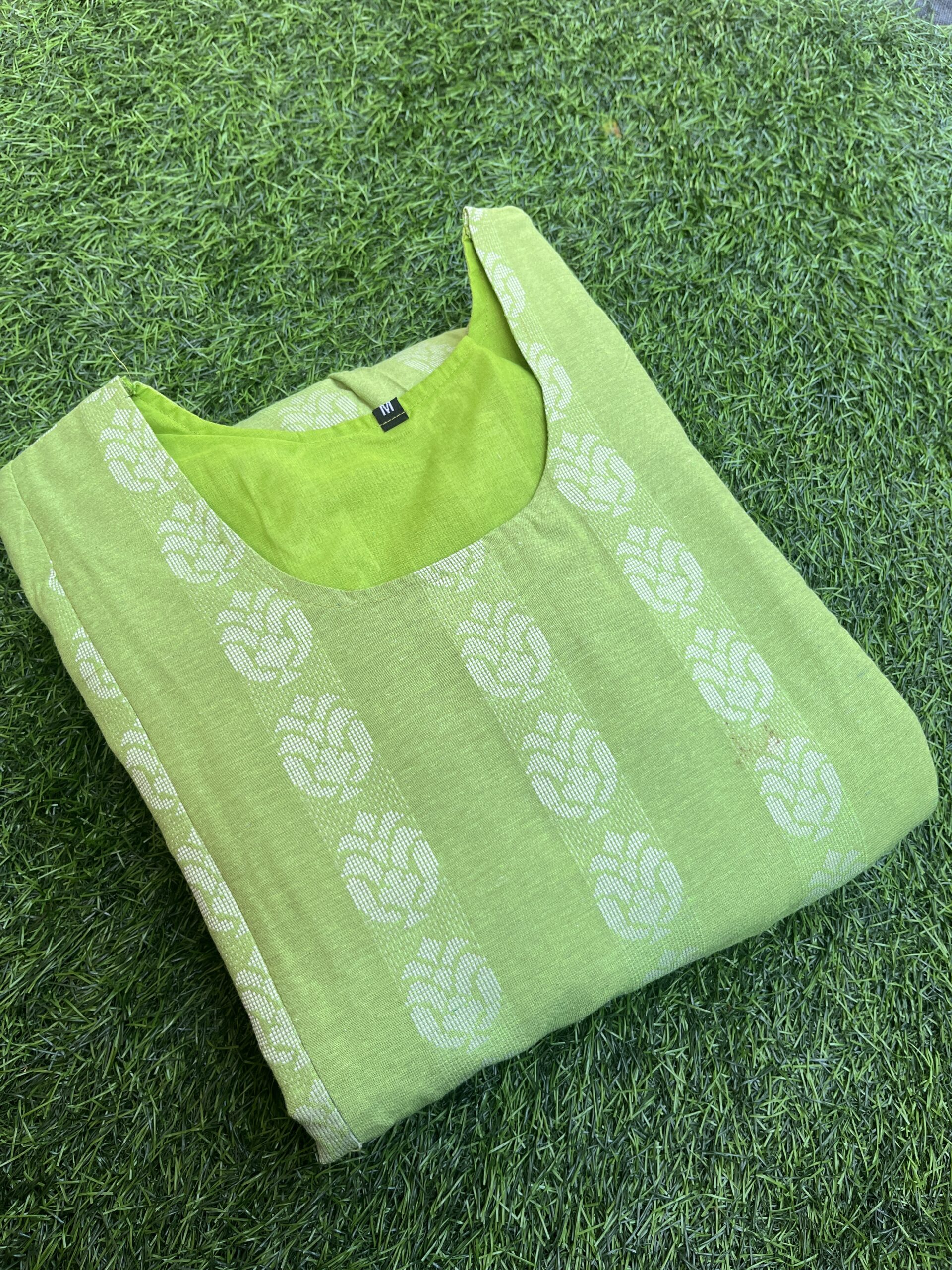 Cotton Maternity/Feeding kurti - Handloom Yellow - Image 2