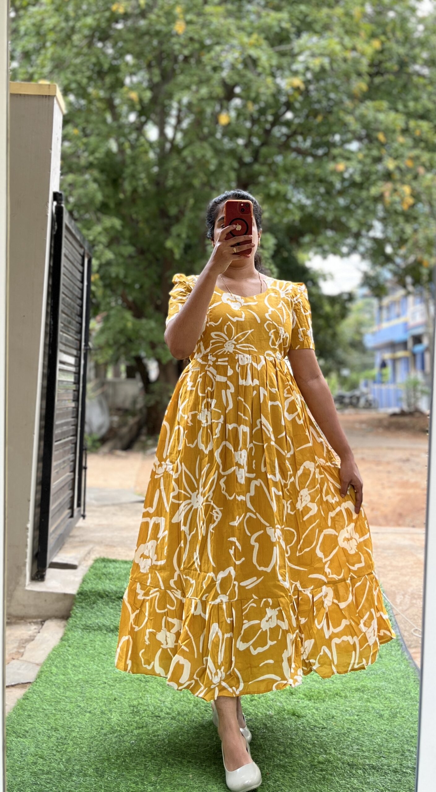 Cotton Maternity/Feeding kurti - SS - Cotton Yellow ABS