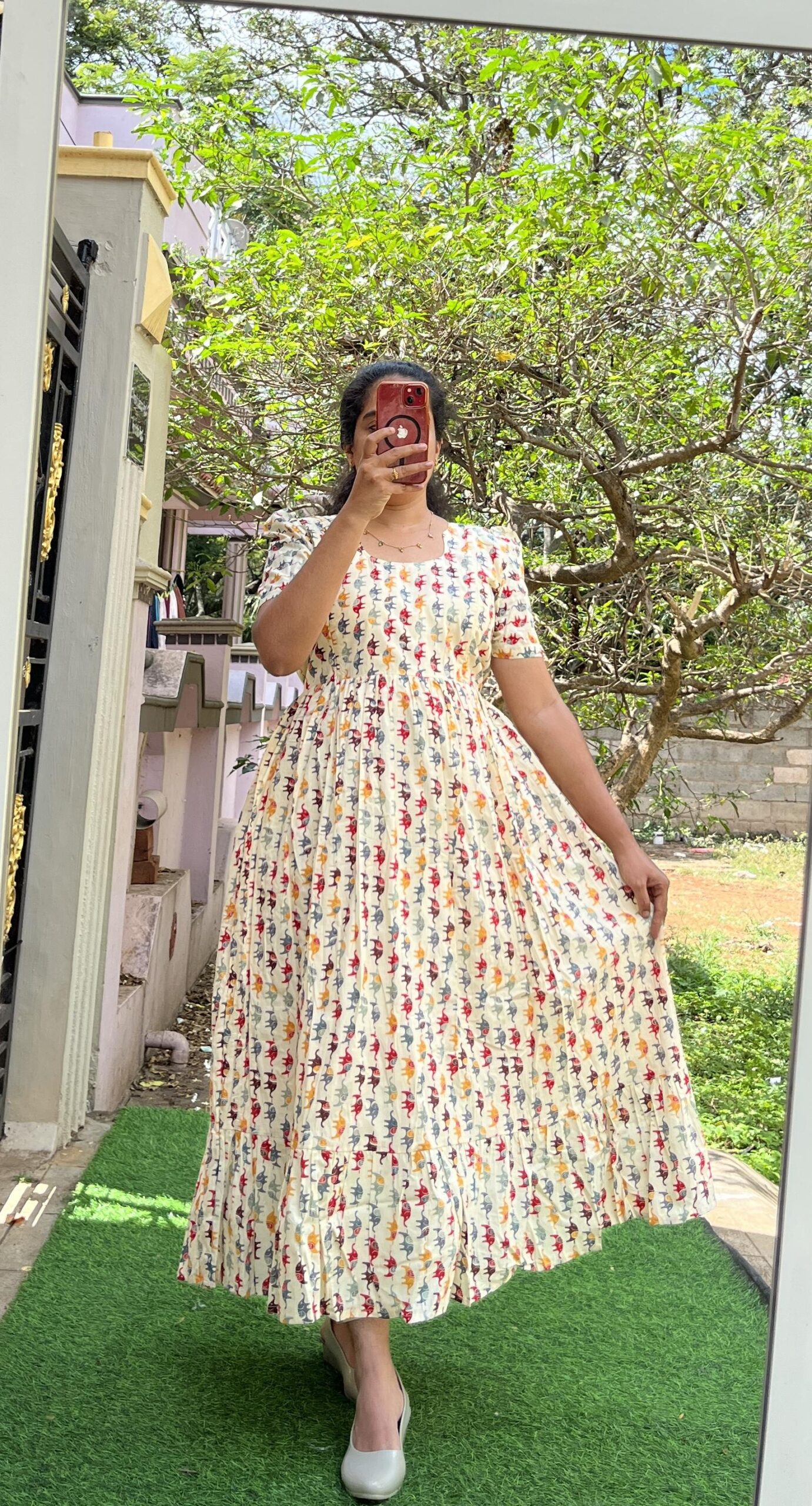 Cotton Maternity/Feeding kurti - SS - Cotton Mini Elephant