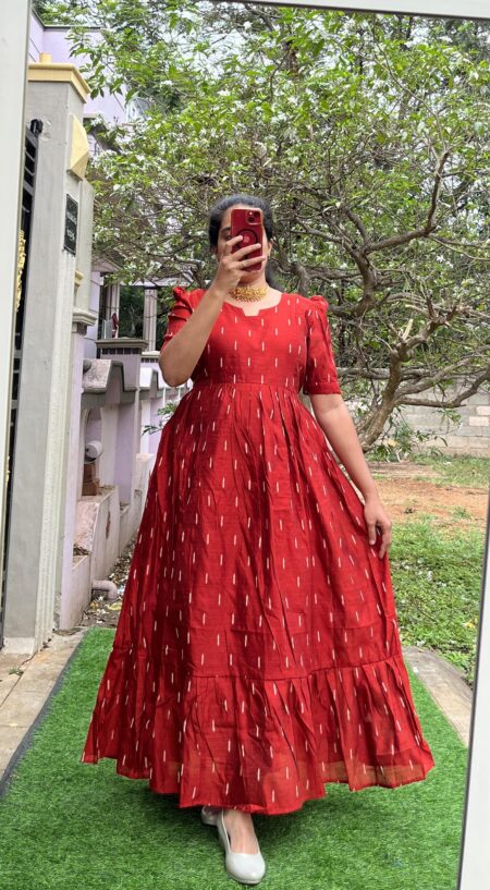 Maternity/Feeding kurti - Slubsilk Red