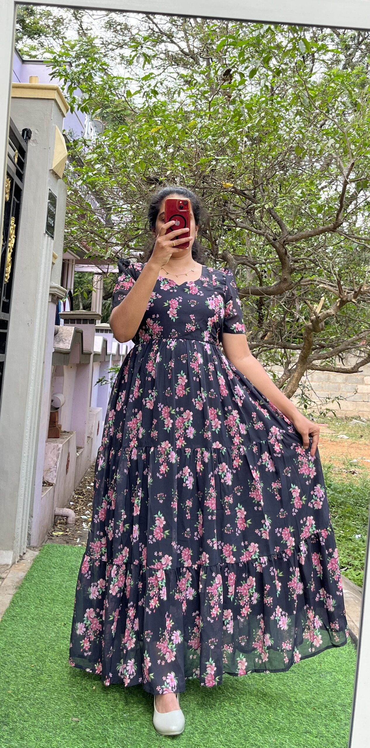 Georgette Maternity/ Feeding Maxi - 3tier - Georgette Blossom