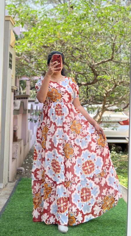 Georgette Maternity/ Feeding Maxi - 3tier - Georgette Brick