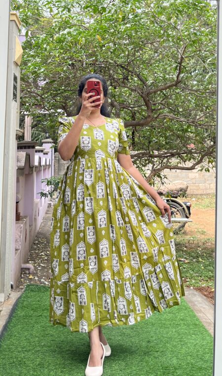 Cotton Maternity/Feeding kurti - Cotton Green Temple