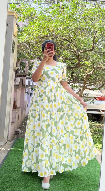 Georgette Maternity/ Feeding Maxi - 3tier - Georgette Forest