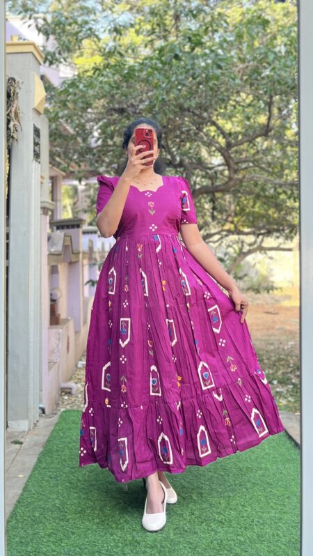 Cotton Maternity/Feeding kurti - Cotton Pink Arch