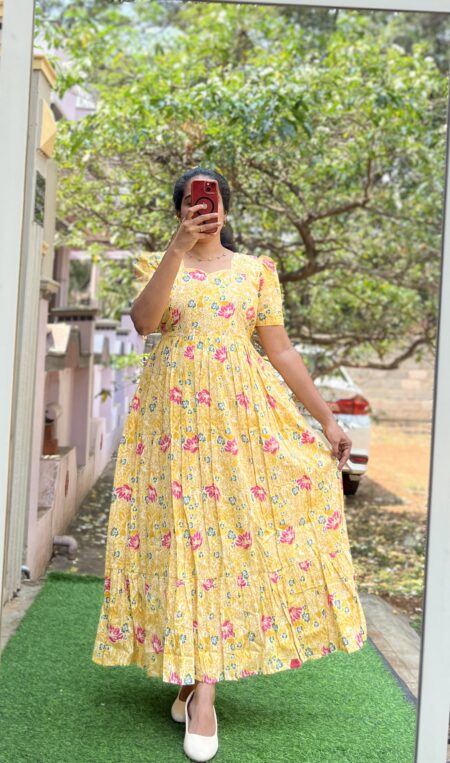 Cotton Maternity/Feeding kurti - Cotton Yellow New