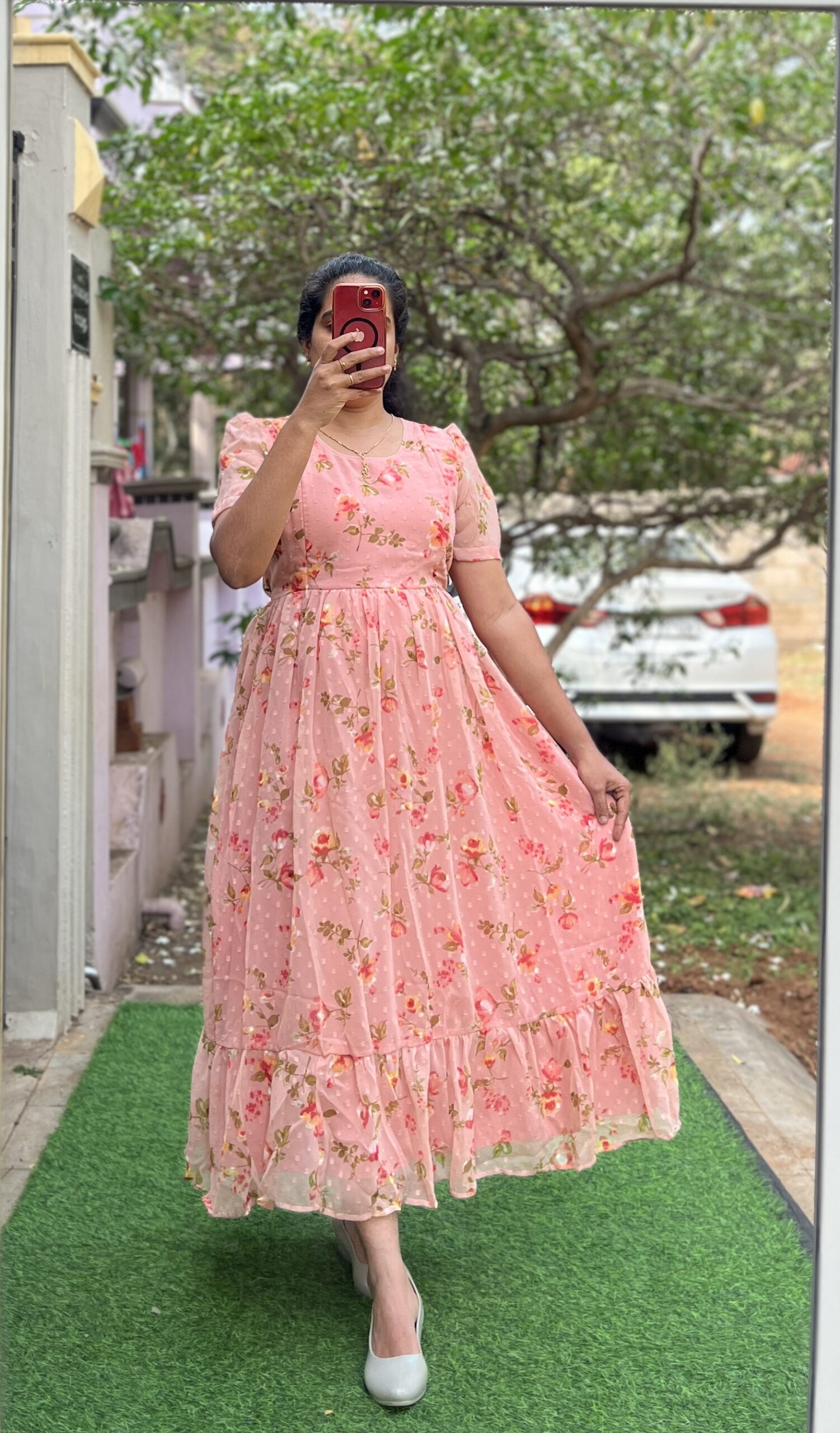 Georgette Maternity/ Feeding Maxi - 2tier - Georgette Dobby