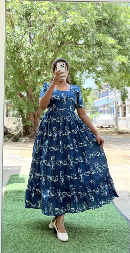 Cotton Maternity/Feeding kurti - Cotton BlueArrow