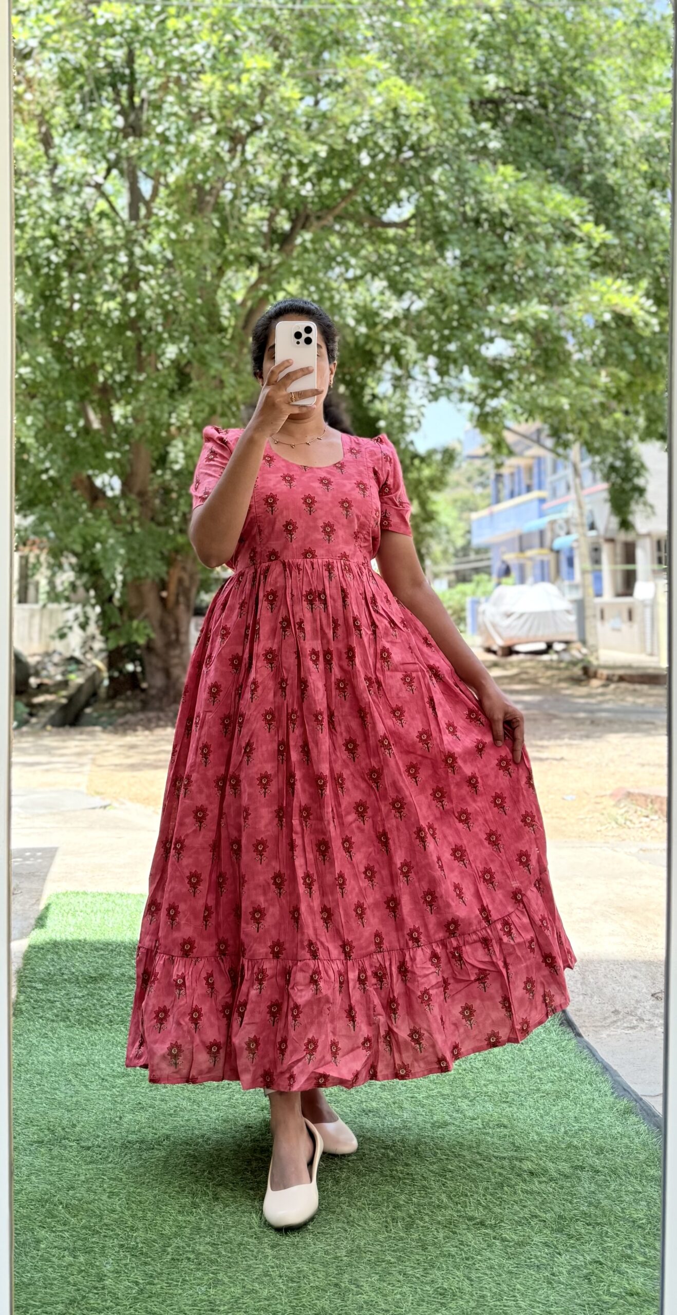 Cotton Maternity/Feeding kurti - Cotton Star Flower