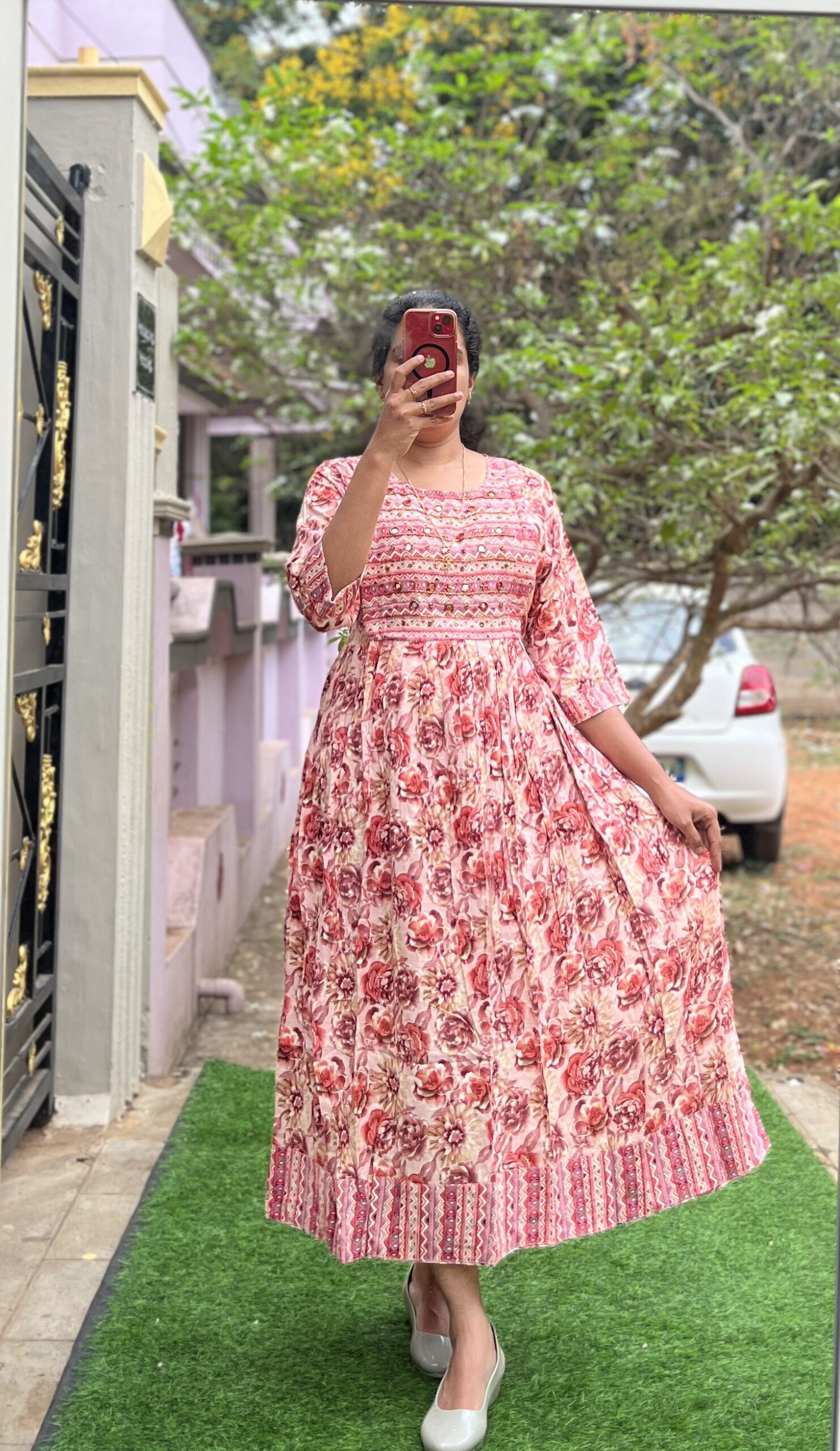 Maternity/Feeding kurti - Rayon Handwork