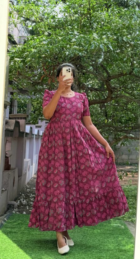 Cotton Maxi - Kantha Plum
