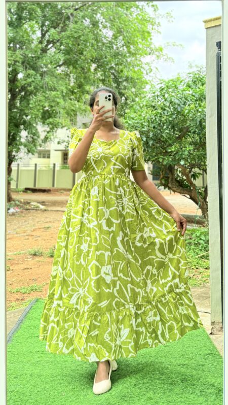 Cotton Maternity/Feeding kurti - Cotton L.Green ABS
