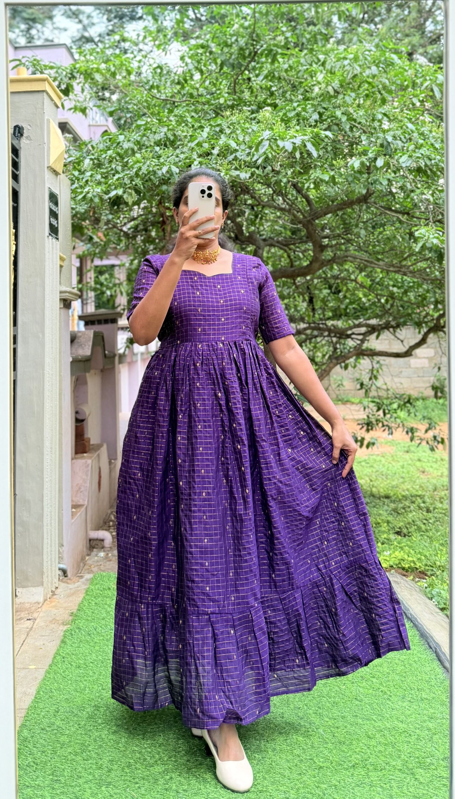 Maternity/Feeding kurti - Raw Silk - Brinjal