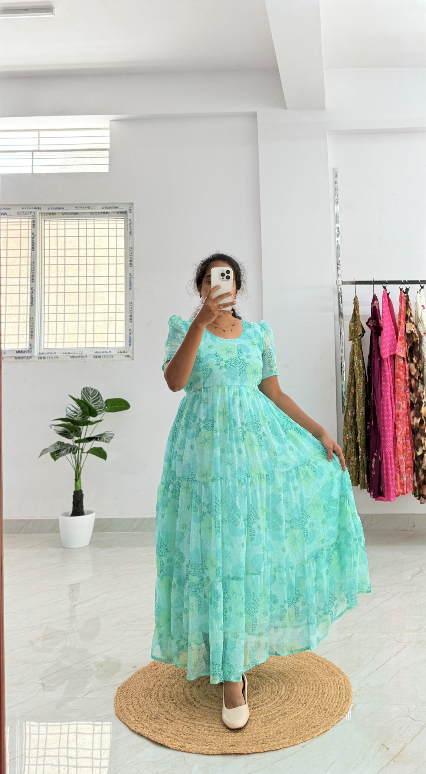 Georgette Maternity/ Feeding Maxi - 3tier Georgette Prathu