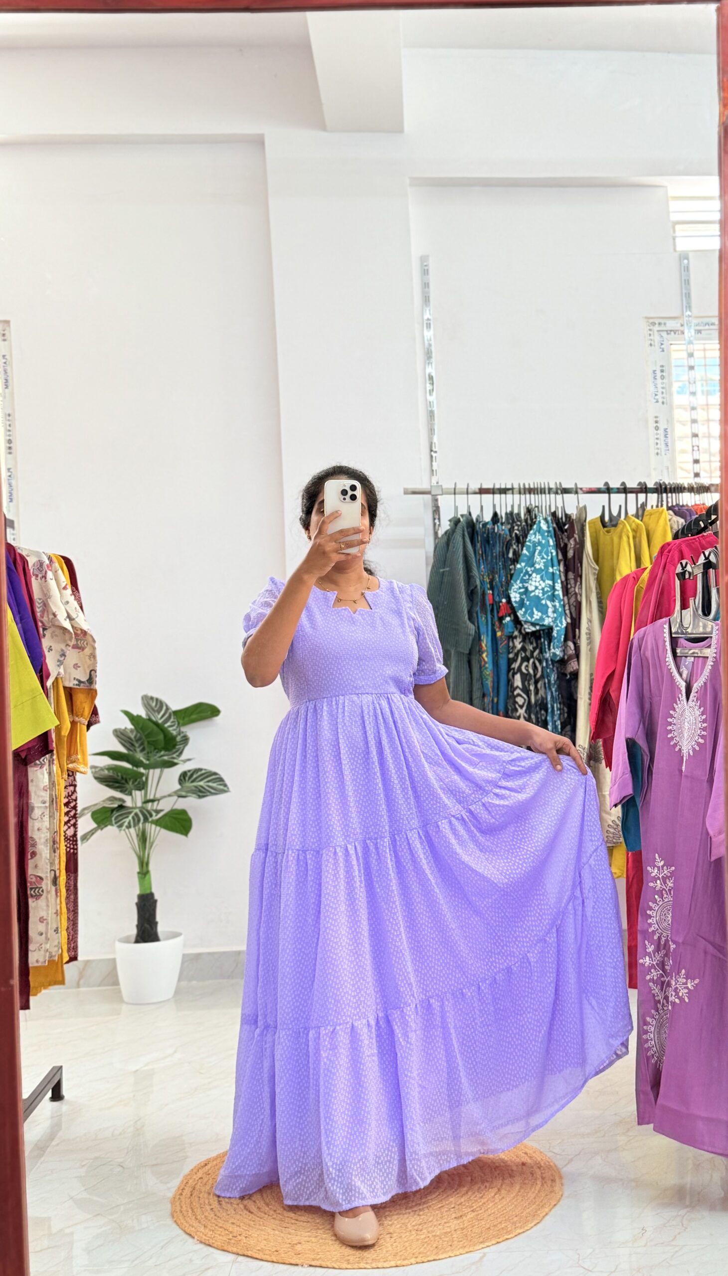 Georgette Maternity/ Feeding Maxi - 3tier - Georgette RR Lavender Butta