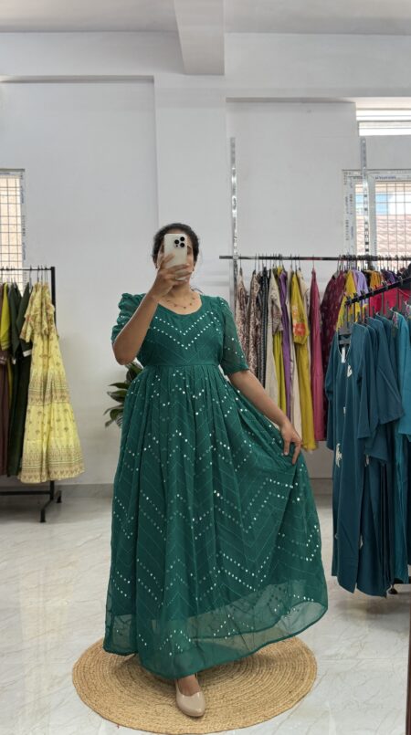 Georgette Maternity/ Feeding Maxi  -  Mirror Georgette Green